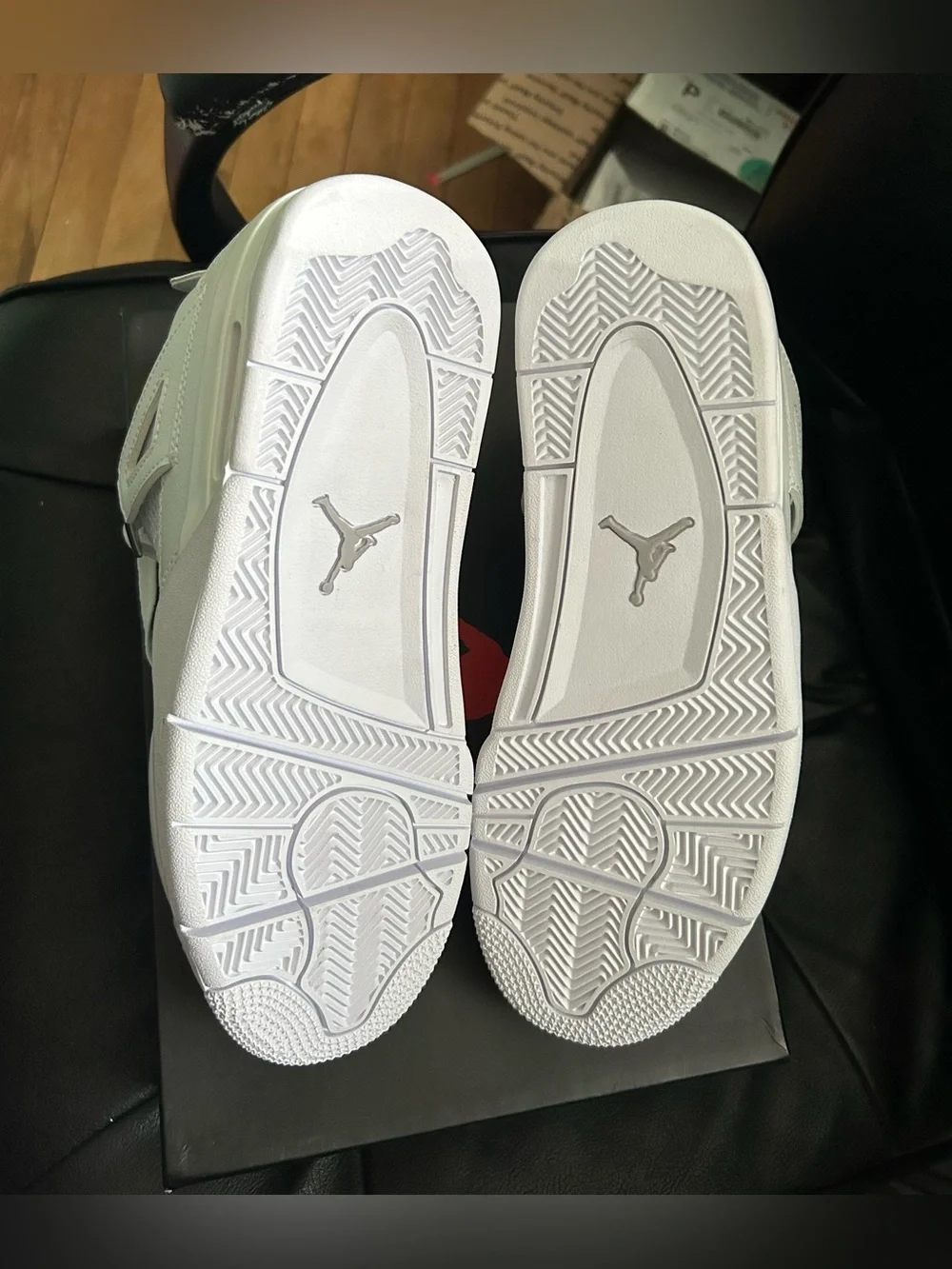 NIB Air Jordan White Leather Retro 4 Sneakers